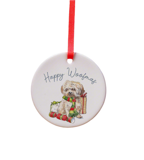 Havanese Fawn Ceramic Circle Decoration